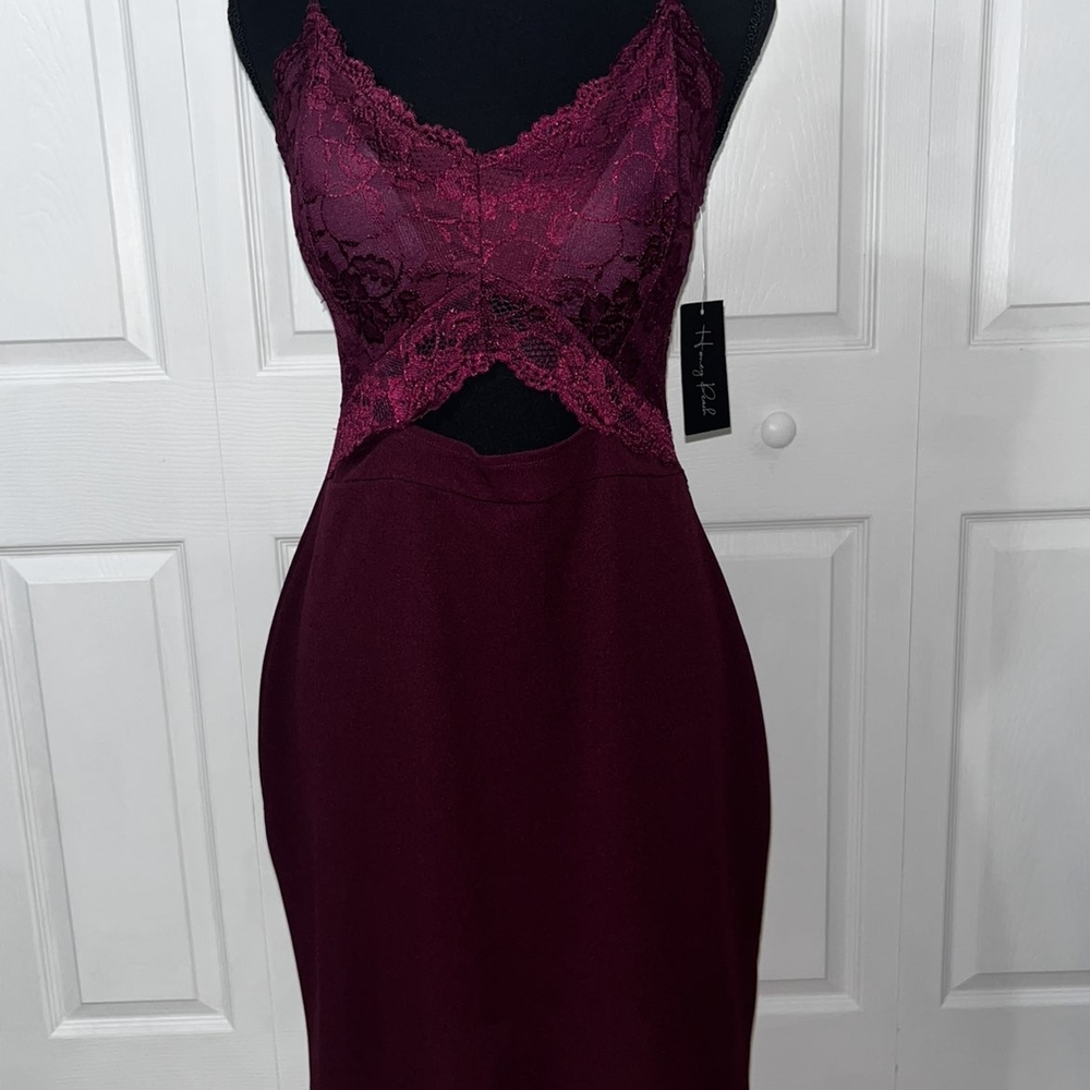 Honey Punch Burgundy Lace Dress